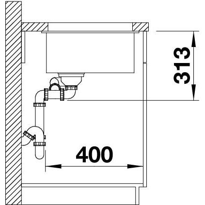 Blanco SUBLINE 340/160-U hliníková metalíza, vanička vľavo, 523 550