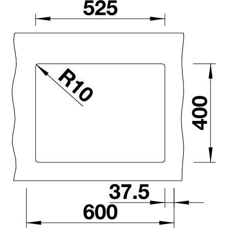 Blanco SUBLINE 340/160-U čierna, vanička vpravo, 525 986