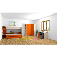 Zostava DI7 - Detská izba GÉNIUS GE01 - jaseň/oranžová