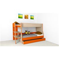 Poschodová posteľ GÉNIUS GE01 - dub sonoma/oranžová