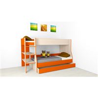 Poschodová posteľ GÉNIUS GE01 - jaseň/oranžová